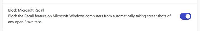 Block Microsoft Recall toggle in brave://settings/privacy for Windows 11 (and newer) users