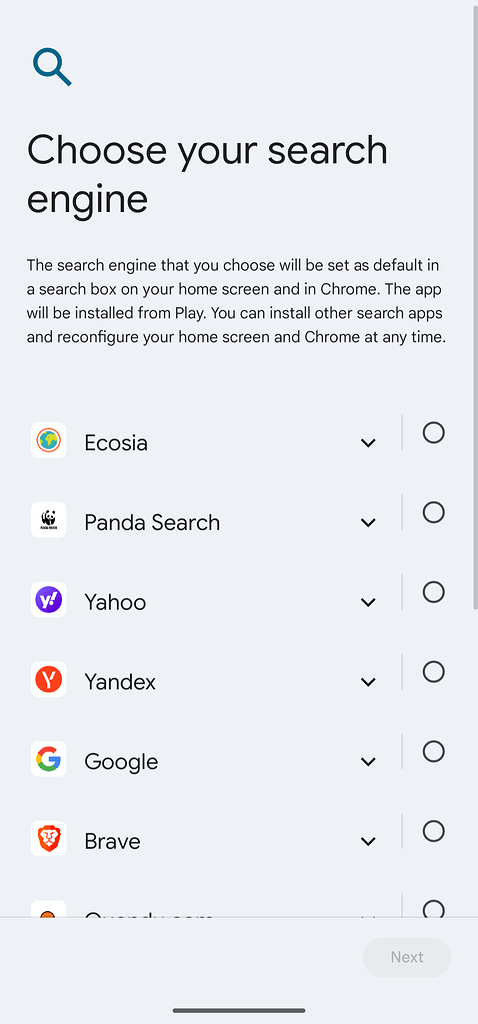 Google now allows you to select search engine on device setup - General ...