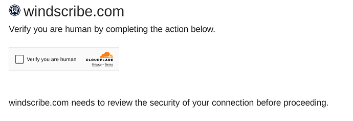 Windscribe website using Cloudflare