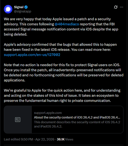 SIGNAL_Response to Apple Patch (2026-04-22)