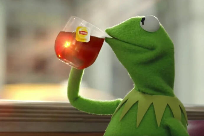 The Kermit "sipping tea" meme