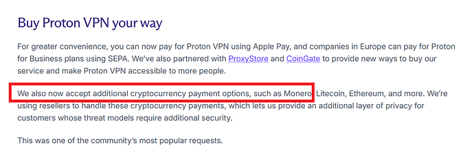 PROTON VPN_Monero Mention (2025·10)