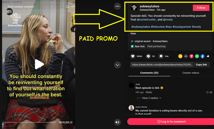 SUBWAY TAKES_TikTok Paid Promo (Nuuly)