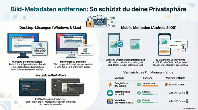 Anleitung zum Entfernen von Bild Metadaten