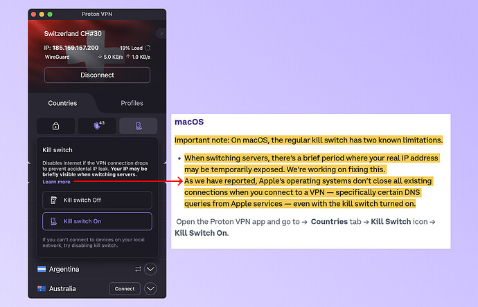 Upcoming Proton VPN update on macOS.